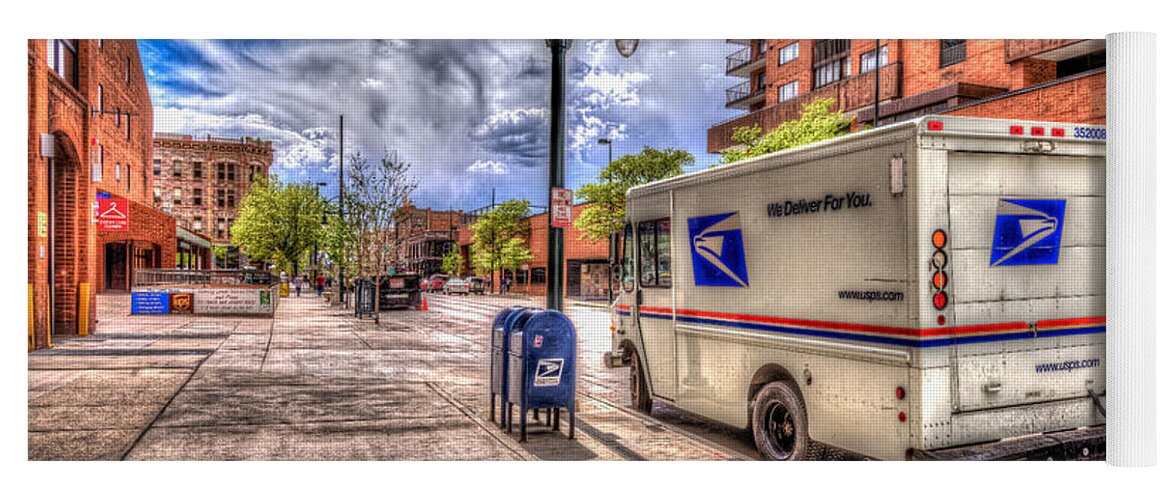 Us Mail Yoga Mat featuring the photograph US Mail Truck by Spencer McDonald