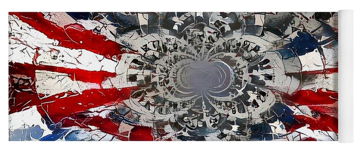 Fractal Yoga Mat featuring the digital art USA Patriot by Bruce Rolff