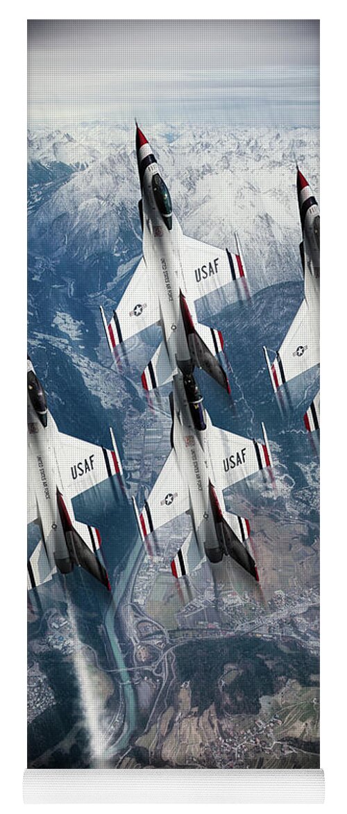 Thunderbirds Yoga Mat featuring the digital art USAF Thunderbirds by Airpower Art
