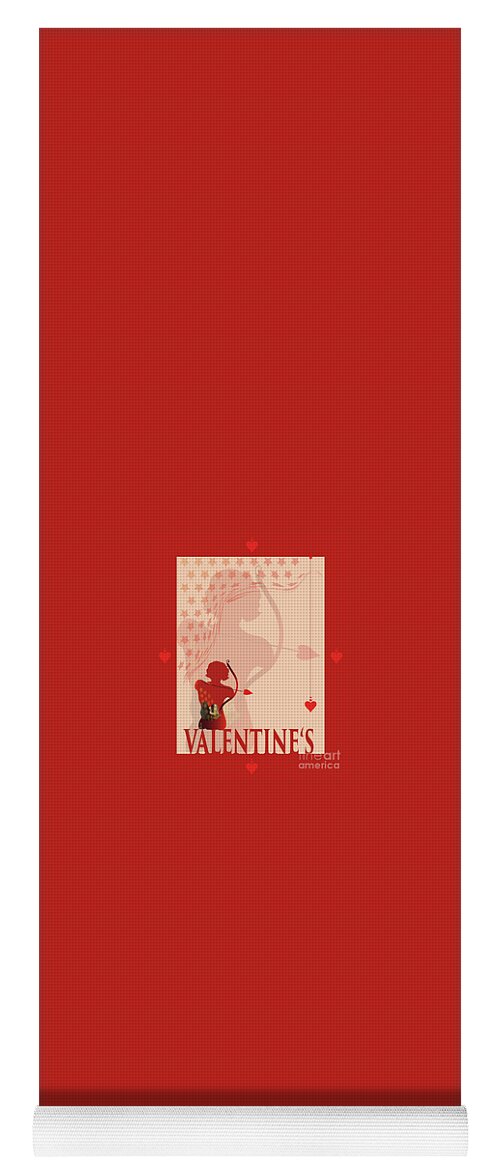 Valentine's Yoga Mat featuring the digital art Valentine's JM 0005 by Johannes Murat