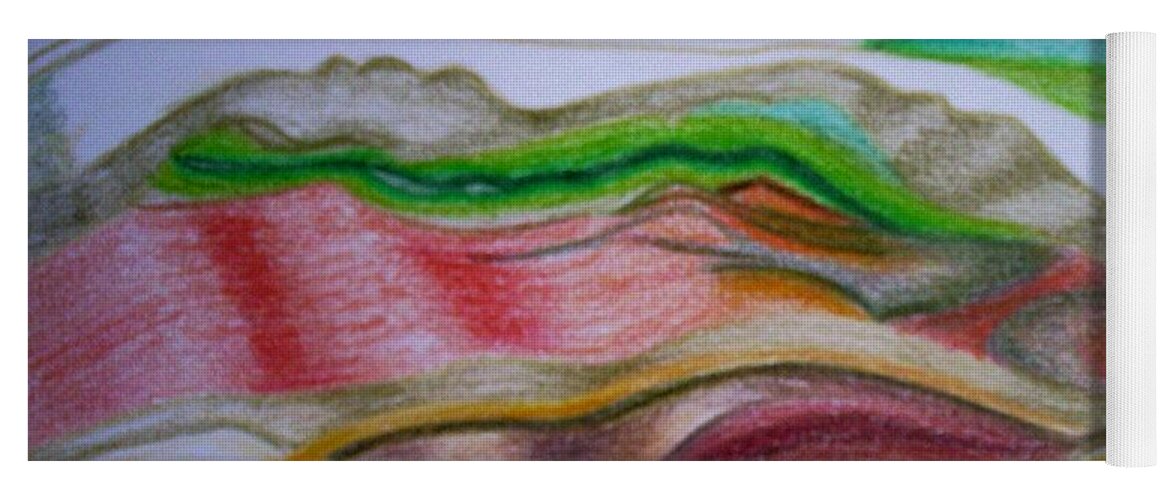 Abstract Yoga Mat featuring the painting Valley Stream by Suzanne Udell Levinger