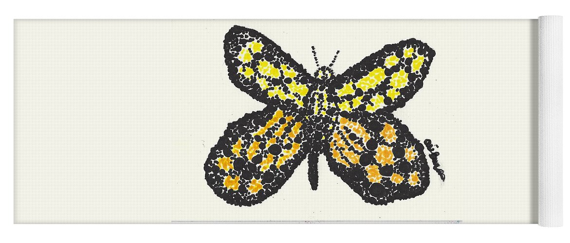 Butterfly Yoga Mat featuring the drawing Vanya by Ali Baucom