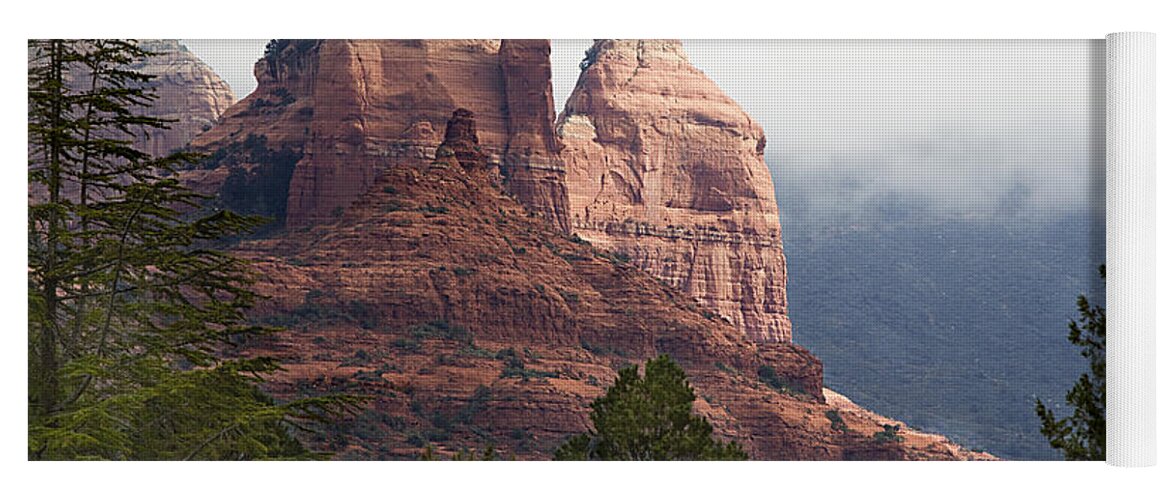 Mountains Yoga Mat featuring the photograph Veiled In Clouds by Phyllis Denton