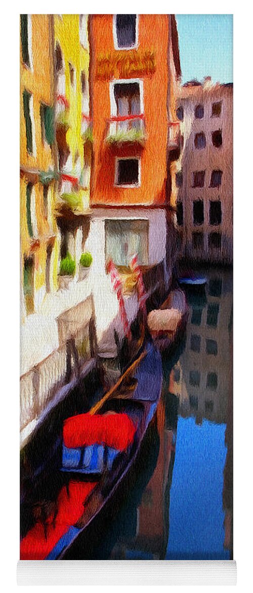 Venice Yoga Mat featuring the painting Venetian Canal by Jeffrey Kolker