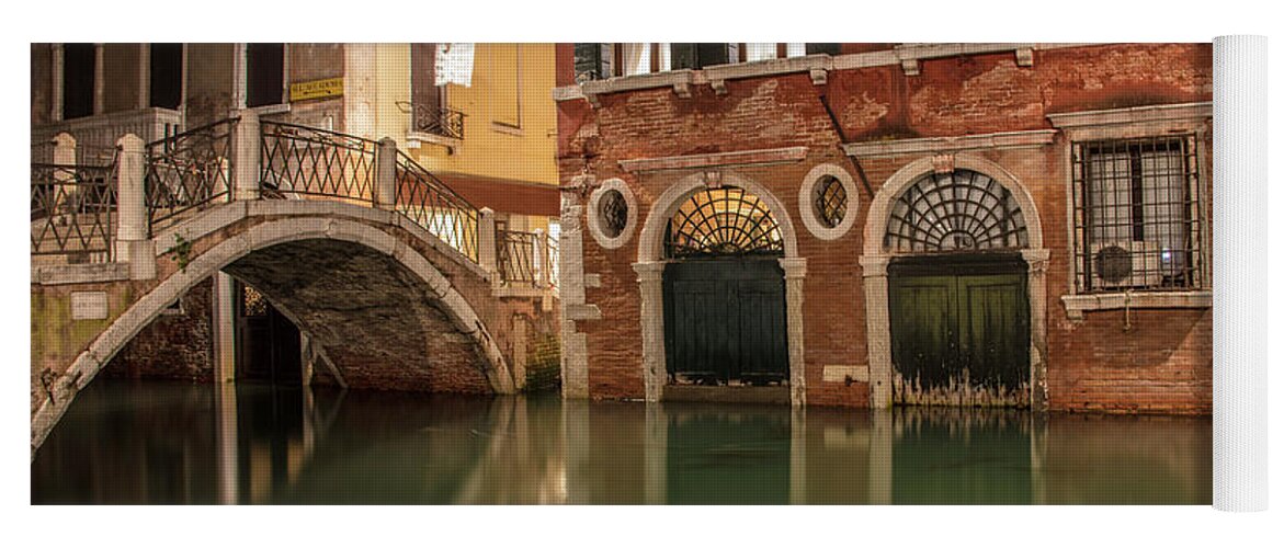 Canon Yoga Mat featuring the photograph Venice Canal in evening by John McGraw
