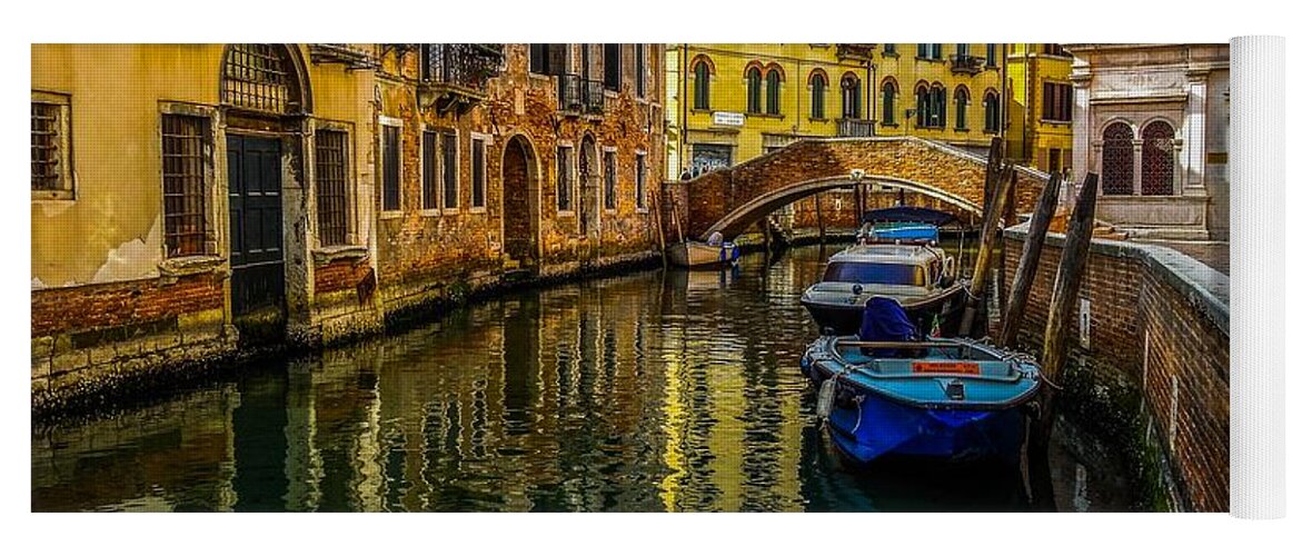 Italy Yoga Mat featuring the photograph Venice Canal in Italy by Marilyn Burton