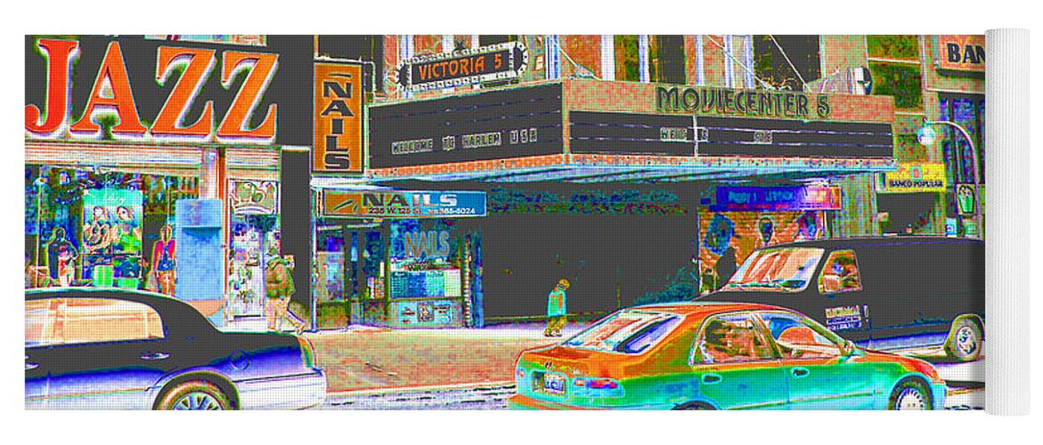 Harlem Yoga Mat featuring the photograph Victoria Theater 125th St NYC by Steven Huszar
