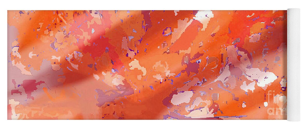 Earth View Yoga Mat featuring the digital art View From Above in Orange by Julia Underwood