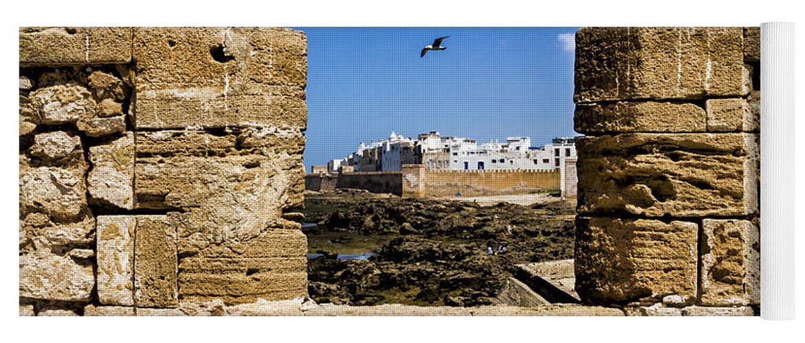Essaouira Yoga Mat featuring the photograph View of Essaouira Morocco by Lindley Johnson