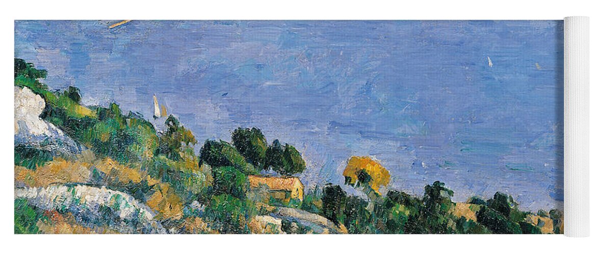 Estaque Yoga Mat featuring the painting View of the Bay of Marseilles by Paul Cezanne