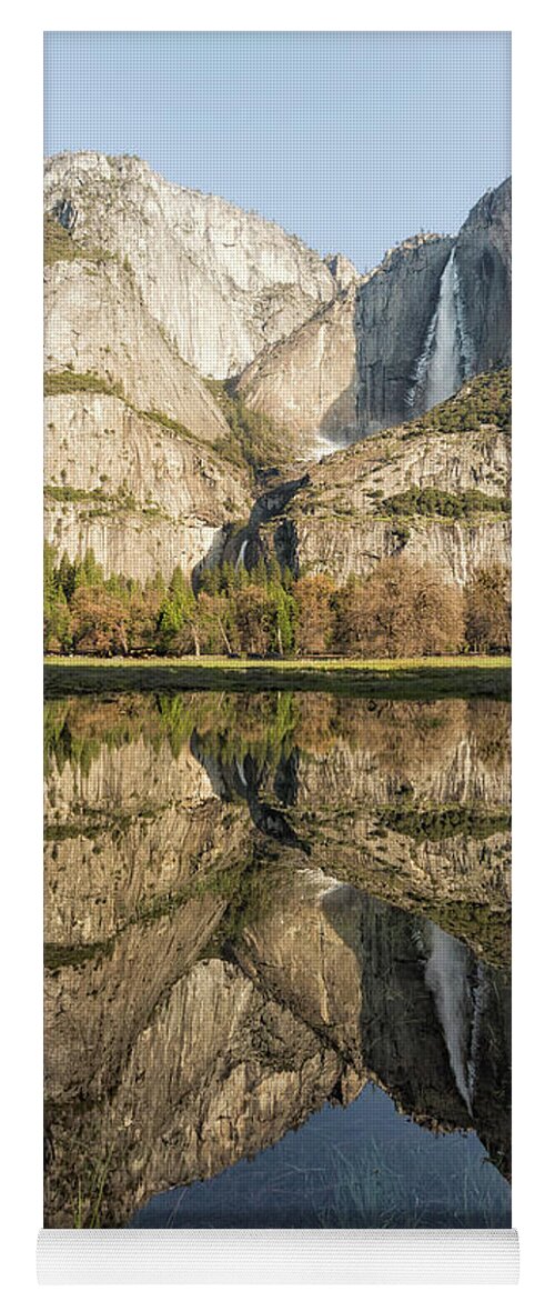 Yosemite Falls Yoga Mat featuring the photograph View of Yosemite Falls from Cook's Meadow by Belinda Greb