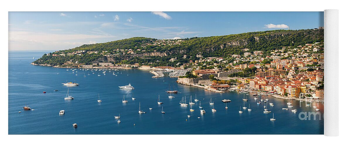 Villefranche-sur-mer Yoga Mat featuring the photograph French Riviera panorama by Elena Elisseeva