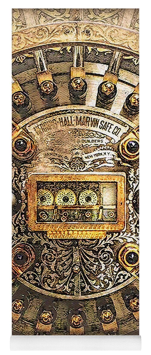 ‘bank Vaults & Locks’ Collection By Serge Averbukh Yoga Mat featuring the digital art Vintage Bank Vault Lock No. 1 by Serge Averbukh