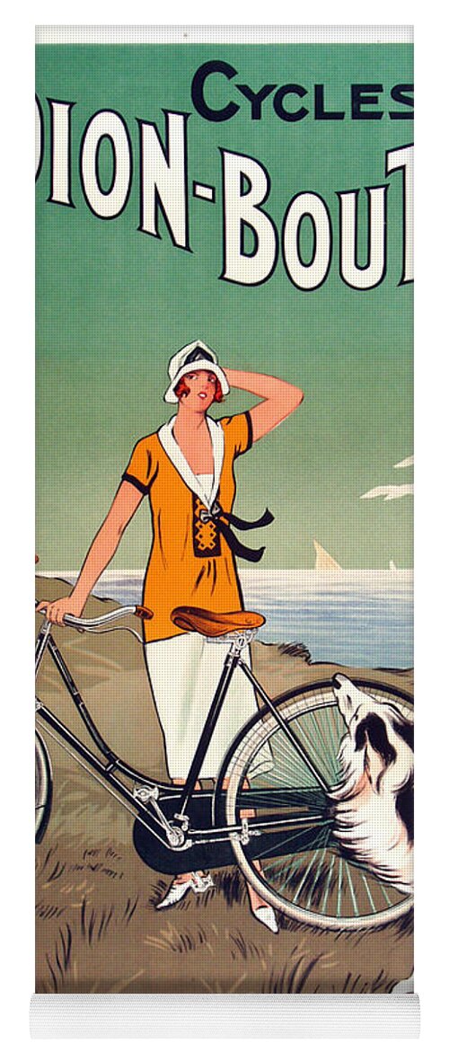 Bicycle Yoga Mat featuring the painting Vintage Bicycle Advertising by Mindy Sommers