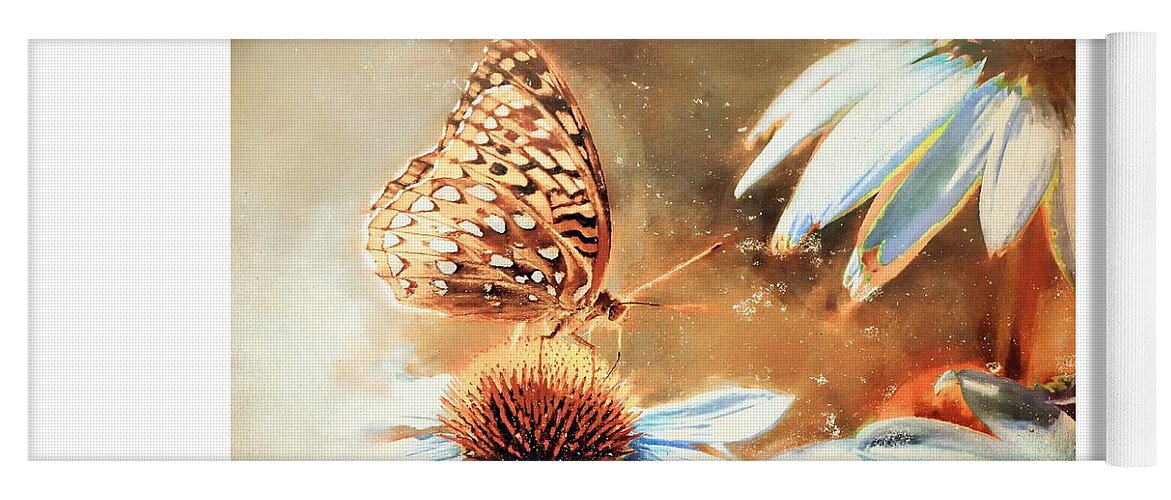 Butterfly Yoga Mat featuring the photograph Vintage Butterfly Print by Tina LeCour