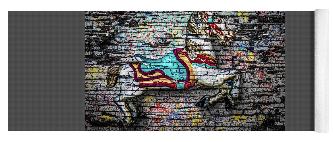 Bryan Yoga Mat featuring the photograph Vintage Carousel Horse by Michael Arend