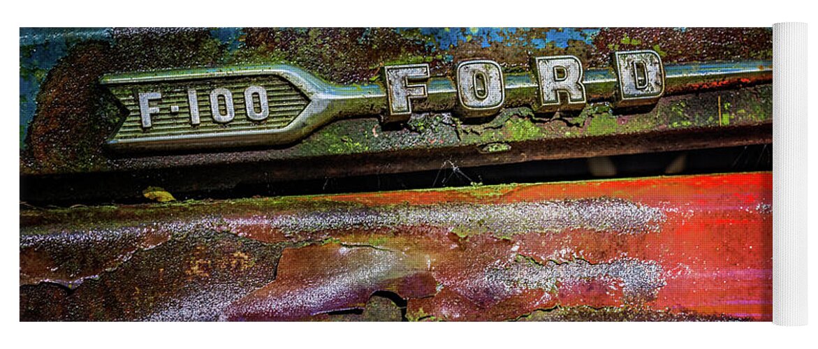 Vintage Ford F100 Yoga Mat featuring the photograph Vintage Ford F100 by Doug Sturgess