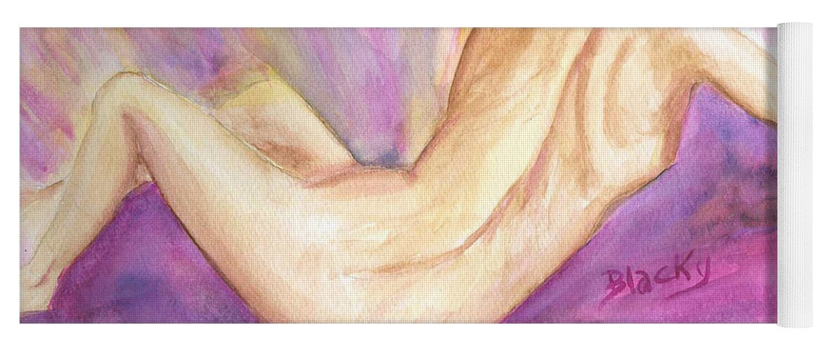 Woman Yoga Mat featuring the painting Violet by Donna Blackhall