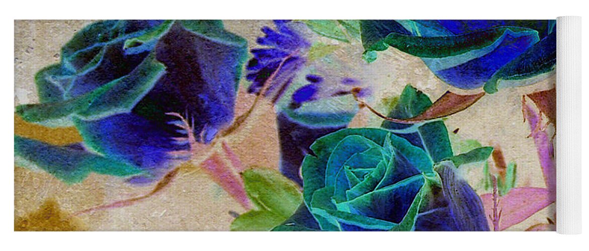Floral Art Yoga Mat featuring the photograph Violets are Red- Roses are Blue by Patricia Griffin Brett