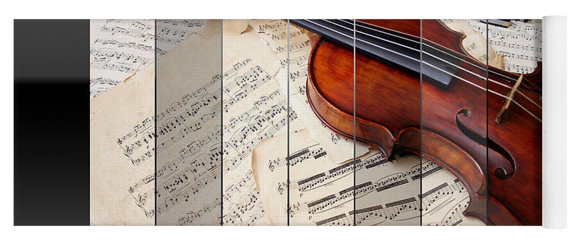 Cool Yoga Mat featuring the mixed media Violin by Marvin Blaine