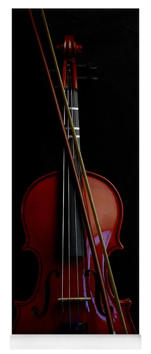 Violin Yoga Mat featuring the photograph Violin Portrait Music 13 by David Haskett II