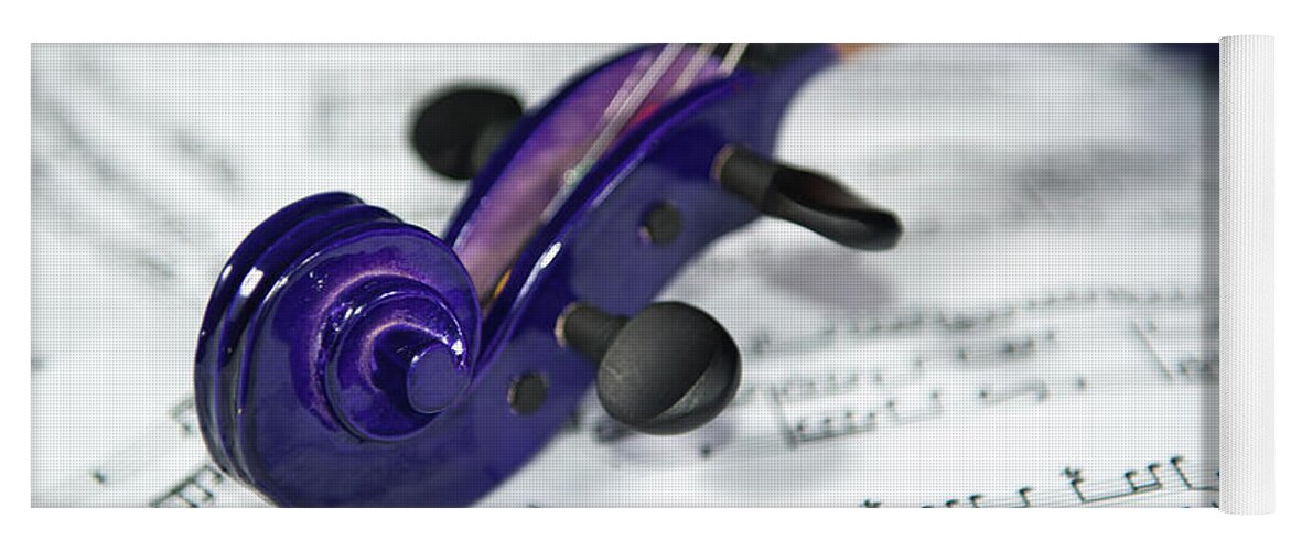 Helen Northcott Yoga Mat featuring the photograph Violin Tuning Pegs by Helen Jackson