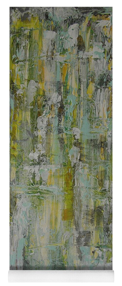 Abstract Painting Yoga Mat featuring the painting W21 - twice I by KUNST MIT HERZ Art with heart