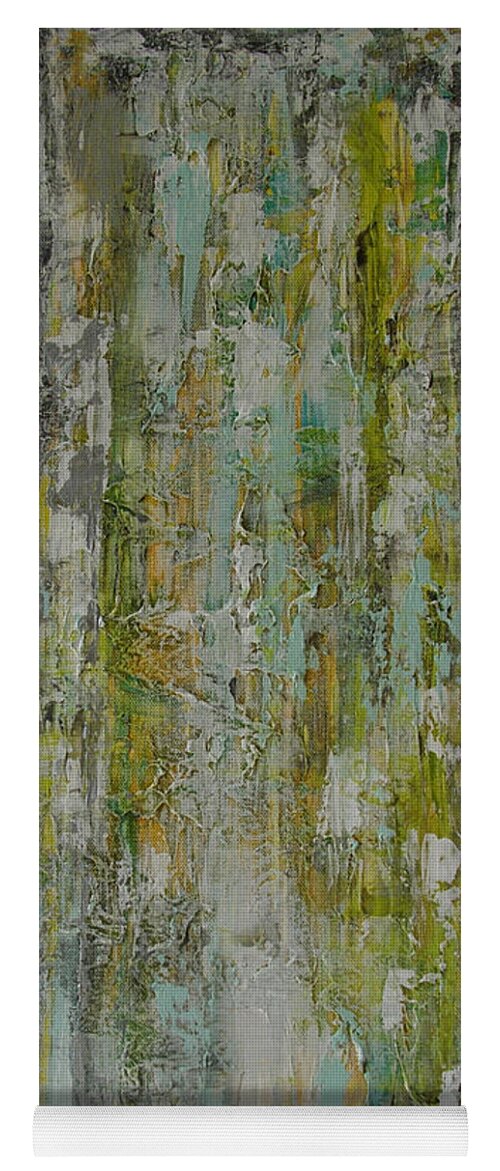 Abstract Painting Yoga Mat featuring the painting W22 - twice II by KUNST MIT HERZ Art with heart