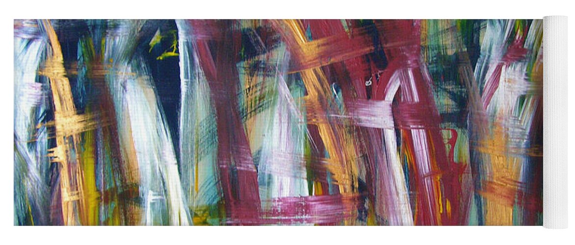 Abstract Artwork Yoga Mat featuring the painting W34 - luvu by KUNST MIT HERZ Art with heart