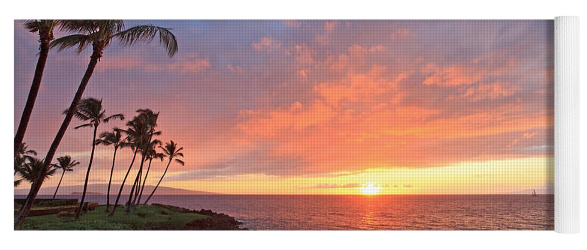 Afternoon Yoga Mat featuring the photograph Wailea Sunset by David Olsen