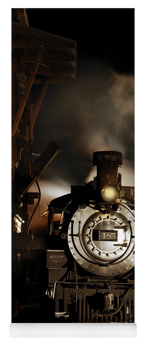 Steam Train Photographs Yoga Mat featuring the photograph Waiting for More Coal by Ken Smith