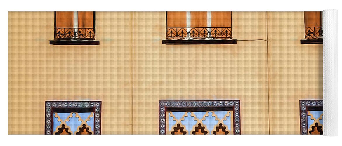 Arabic Yoga Mat featuring the photograph Wall of Windows by David Letts