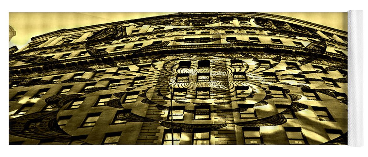 Wall St. Building Yoga Mat featuring the photograph Wall Street Looking Up by Julie Lueders 