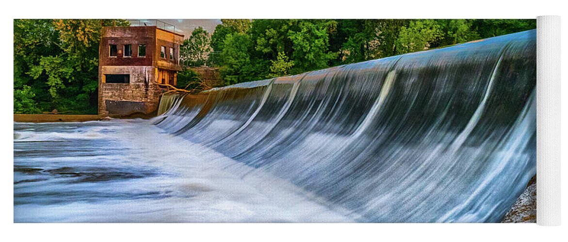 Walter Hill Yoga Mat featuring the photograph Walter Hill Spillway by David Smith