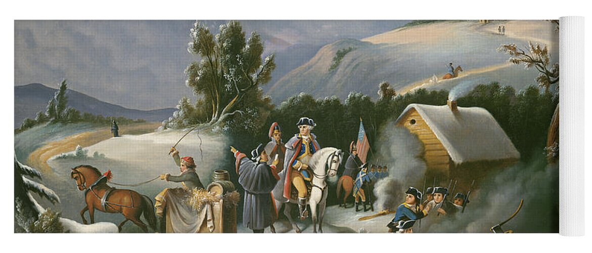 Art Yoga Mat featuring the painting Washington At Valley Forge by American 19th Century
