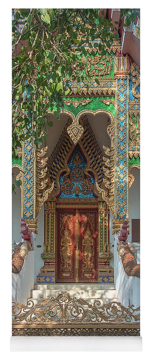 Scenic Yoga Mat featuring the photograph Wat Nam Phueng Phra Ubosot Entrance DTHLA0012 by Gerry Gantt