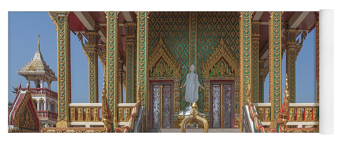 Temple Yoga Mat featuring the photograph Wat Nong Yai Phra Ubosot Entrance and Boundary Stone DTHCB0212 by Gerry Gantt