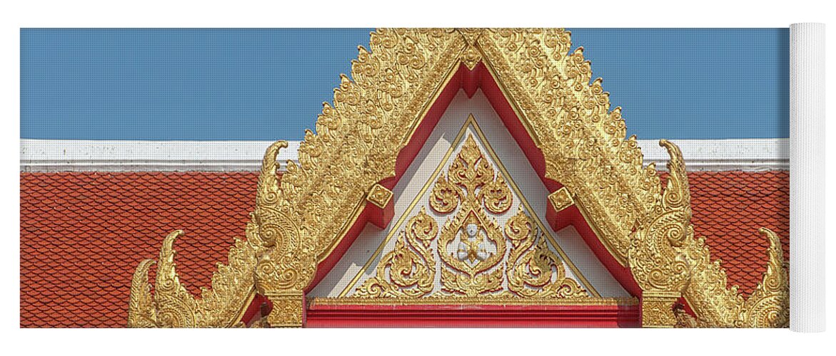 Temple Yoga Mat featuring the photograph Wat Photharam Gable DTHNS0088 by Gerry Gantt