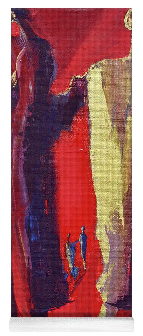 Figures Yoga Mat featuring the painting Watching Over One Another by Donna Blackhall