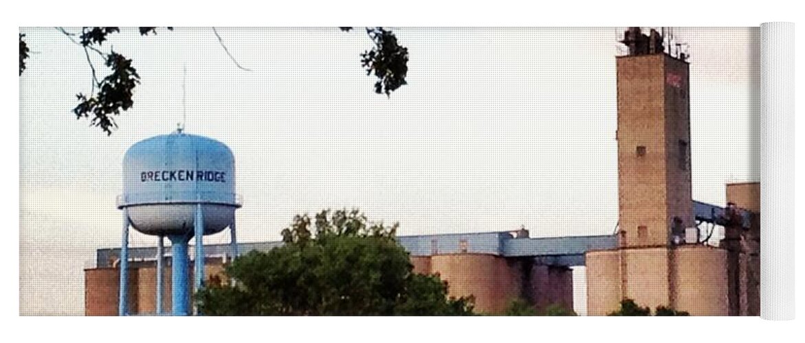 Water Tower And Silos Yoga Mat featuring the photograph Water Tower and Silos by Chris Brown