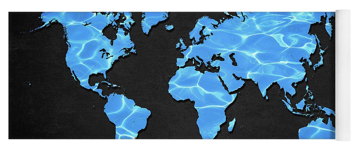 Map Yoga Mat featuring the digital art Water World by Douglas Pittman