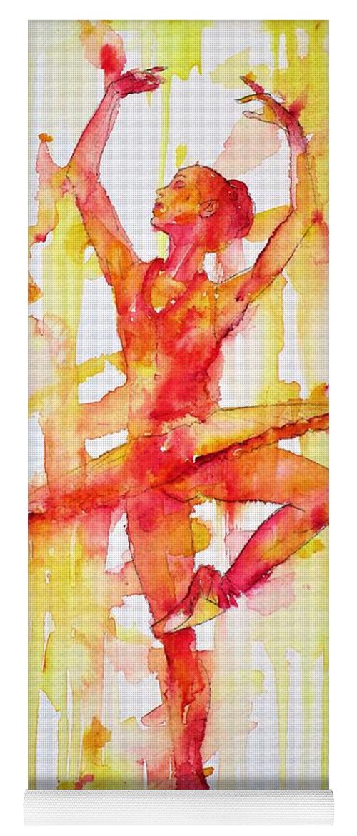 Ballerina Yoga Mat featuring the painting Watercolor Ballerina.3 by Fabrizio Cassetta