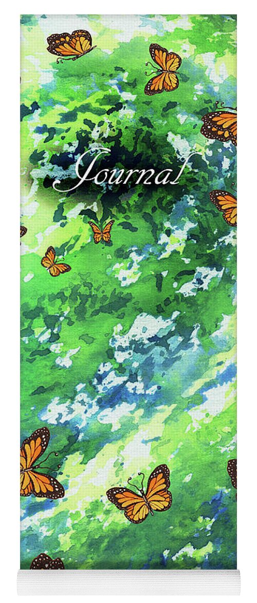 Watercolor Yoga Mat featuring the mixed media Watercolor Butterflies Spiral Notebook Journal Diary by Irina Sztukowski by Irina Sztukowski