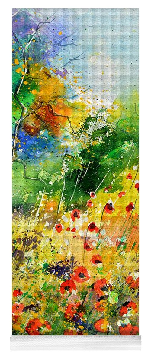 Poppies Yoga Mat featuring the painting Watercolor poppies 518001 by Pol Ledent