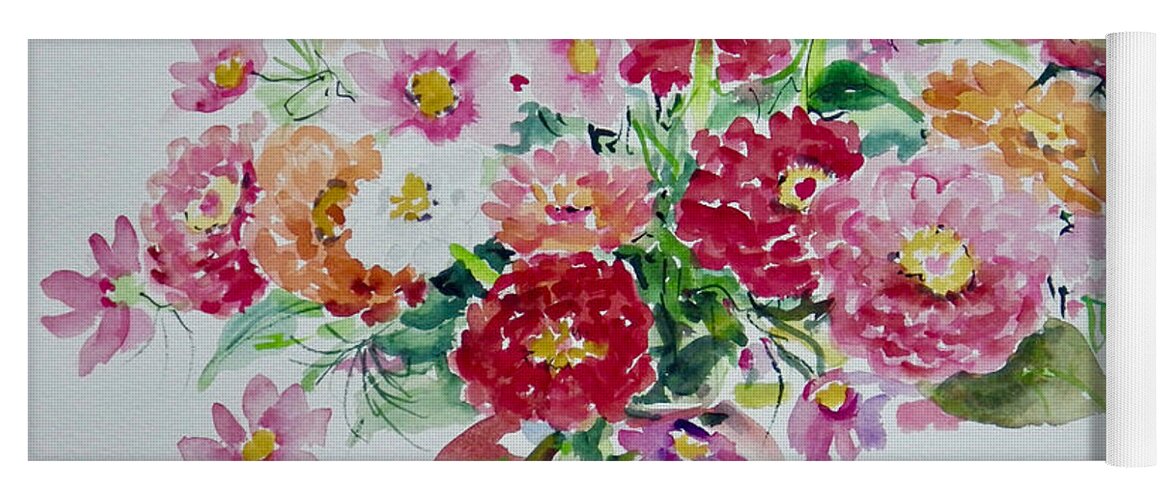 Flowers Yoga Mat featuring the painting Watercolor Series 101 by Ingrid Dohm