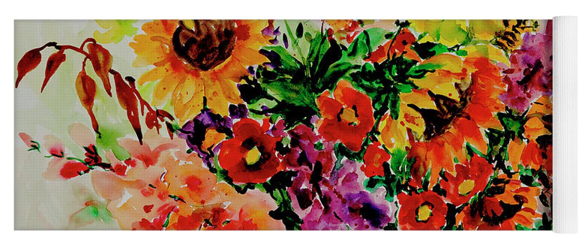 Flowers Yoga Mat featuring the painting Watercolor Series 176 by Ingrid Dohm