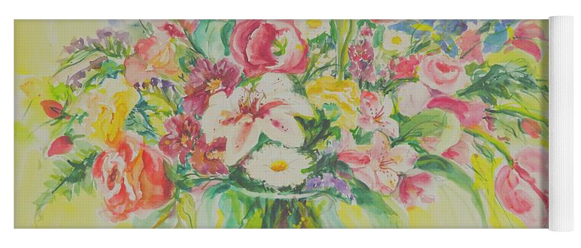 Flowers Yoga Mat featuring the painting Watercolor Series 181 by Ingrid Dohm