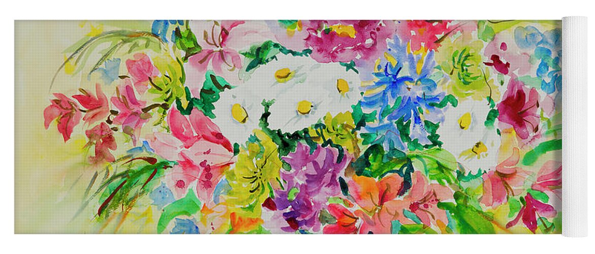 Flowers Yoga Mat featuring the painting Watercolor Series 188 by Ingrid Dohm