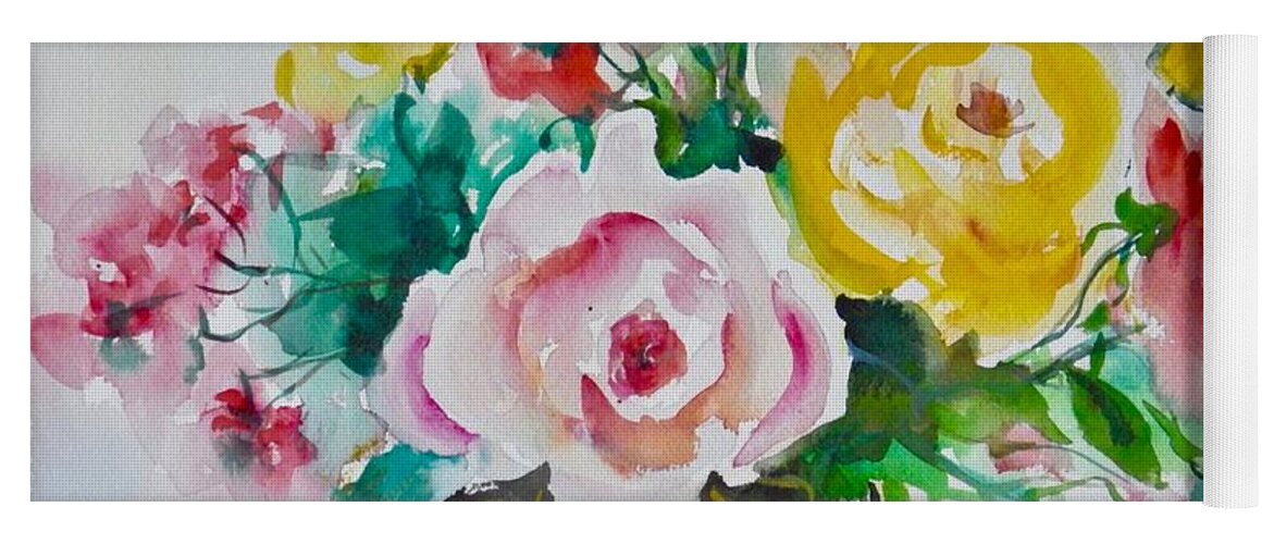 Flowers Yoga Mat featuring the painting Watercolor Series 210 by Ingrid Dohm