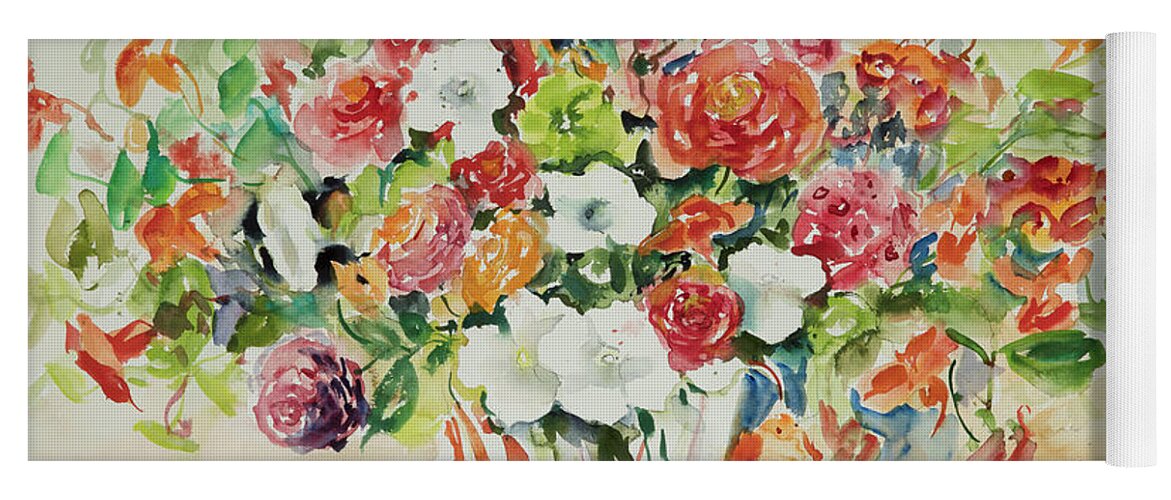 Flowers Yoga Mat featuring the painting Watercolor Series 23 by Ingrid Dohm